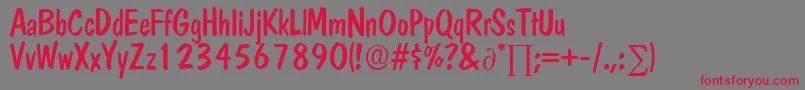 DomcasualDb Font – Red Fonts on Gray Background