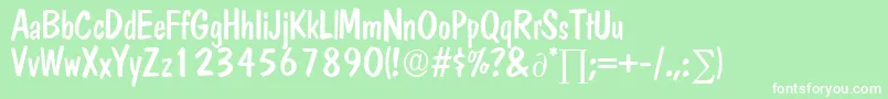 DomcasualDb Font – White Fonts on Green Background
