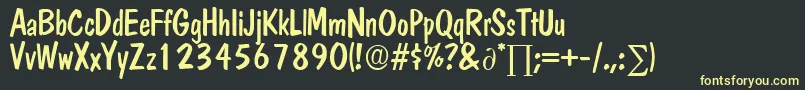 DomcasualDb Font – Yellow Fonts on Black Background