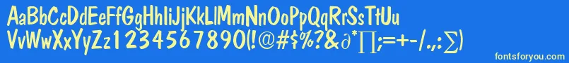 DomcasualDb Font – Yellow Fonts on Blue Background