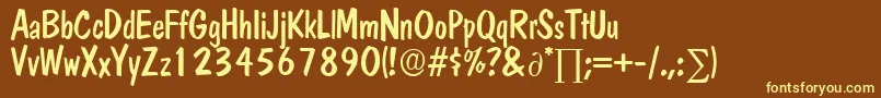 DomcasualDb Font – Yellow Fonts on Brown Background