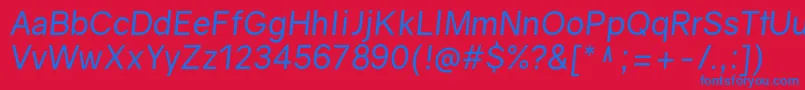 GravityItalic Font – Blue Fonts on Red Background