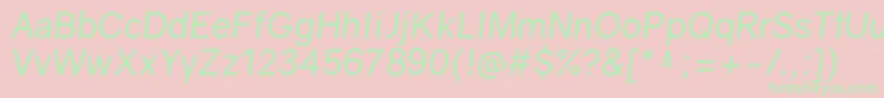 GravityItalic Font – Green Fonts on Pink Background