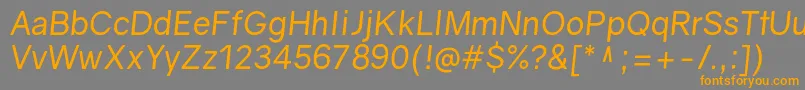 GravityItalic Font – Orange Fonts on Gray Background