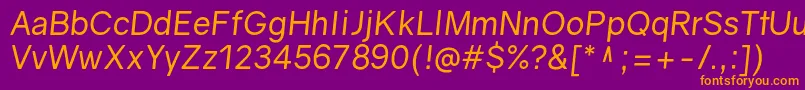 GravityItalic Font – Orange Fonts on Purple Background