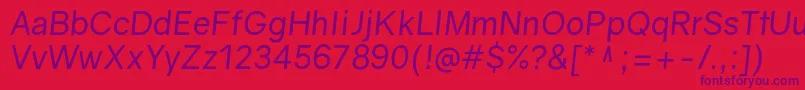 GravityItalic Font – Purple Fonts on Red Background