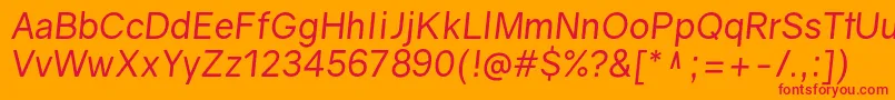 GravityItalic Font – Red Fonts on Orange Background