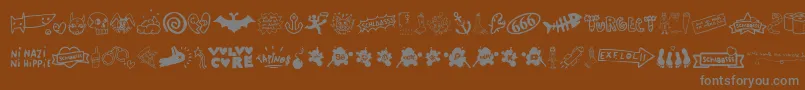 フォントWcSlaassschClassic – 茶色の背景に灰色の文字