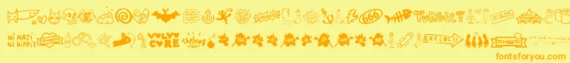 WcSlaassschClassic Font – Orange Fonts on Yellow Background