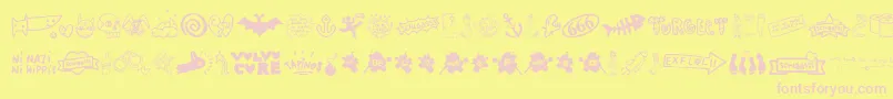 Czcionka WcSlaassschClassic – różowe czcionki na żółtym tle
