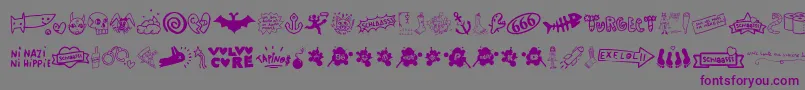 WcSlaassschClassic-fontti – violetit fontit harmaalla taustalla