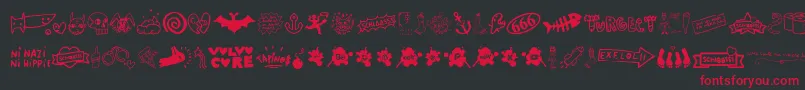 WcSlaassschClassic Font – Red Fonts on Black Background