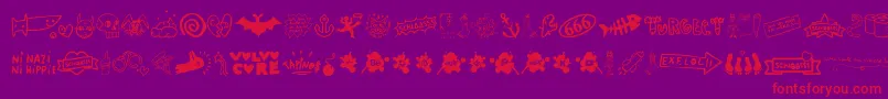 WcSlaassschClassic-Schriftart – Rote Schriften auf violettem Hintergrund