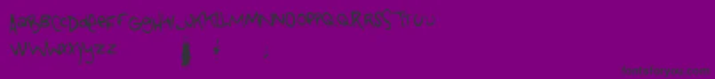 Tongue-Schriftart – Schwarze Schriften auf violettem Hintergrund