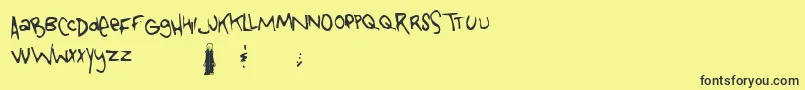 Tongue Font – Black Fonts on Yellow Background