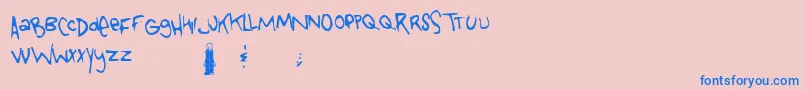 Tongue Font – Blue Fonts on Pink Background