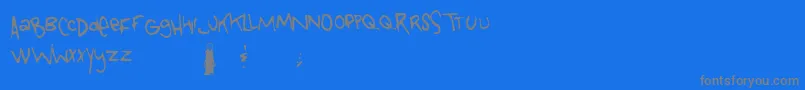 Tongue Font – Gray Fonts on Blue Background