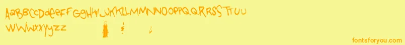 Tongue Font – Orange Fonts on Yellow Background