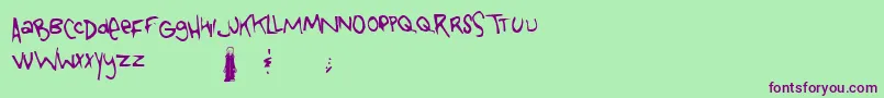 Tongue Font – Purple Fonts on Green Background