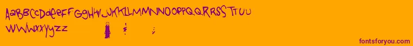 Tongue Font – Purple Fonts on Orange Background