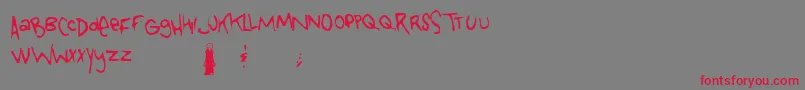 Tongue Font – Red Fonts on Gray Background