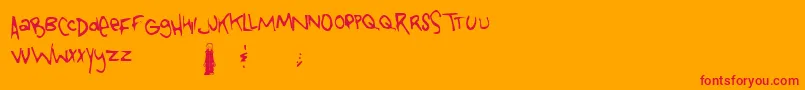 fuente Tongue – Fuentes Rojas Sobre Fondo Naranja