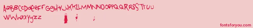 Tongue Font – Red Fonts on Pink Background