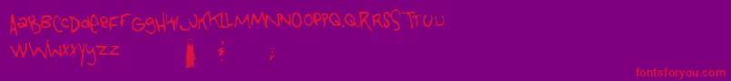 Tongue Font – Red Fonts on Purple Background
