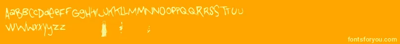 Tongue Font – Yellow Fonts on Orange Background