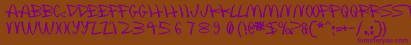 Mclawsui-Schriftart – Violette Schriften auf braunem Hintergrund