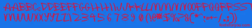 Mclawsui Font – Red Fonts on Blue Background