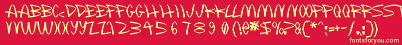 Mclawsui Font – Yellow Fonts on Red Background