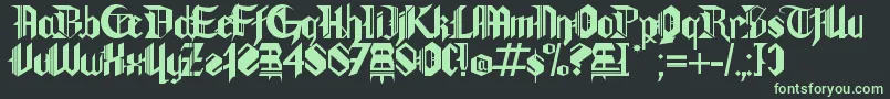 Gothamlu Font – Green Fonts on Black Background