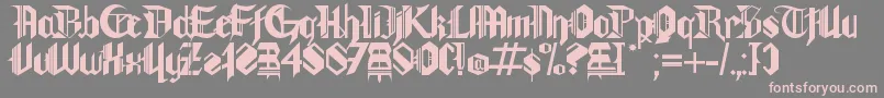 Fonte Gothamlu – fontes rosa em um fundo cinza