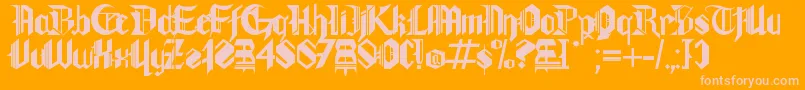 Gothamlu Font – Pink Fonts on Orange Background