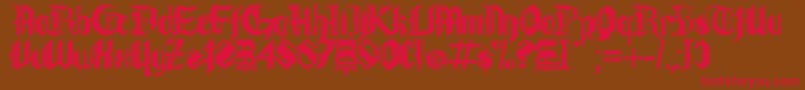 Gothamlu-Schriftart – Rote Schriften auf braunem Hintergrund