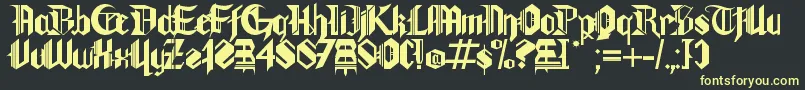 Gothamlu Font – Yellow Fonts on Black Background