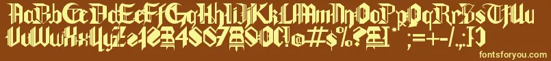 Gothamlu Font – Yellow Fonts on Brown Background