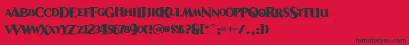 Sanitarium Font – Black Fonts on Red Background