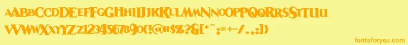 Sanitarium Font – Orange Fonts on Yellow Background