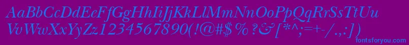 NewbaskervillecttItalic Font – Blue Fonts on Purple Background