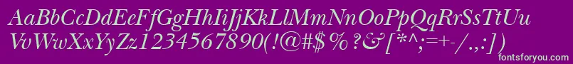 NewbaskervillecttItalic Font – Green Fonts on Purple Background