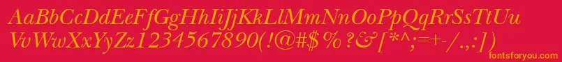 Шрифт NewbaskervillecttItalic – оранжевые шрифты на красном фоне