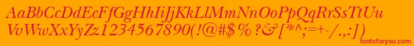 NewbaskervillecttItalic Font – Red Fonts on Orange Background