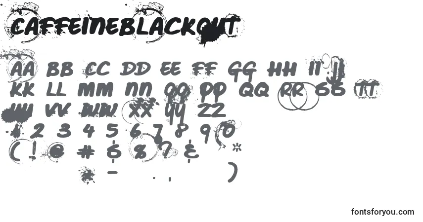 Caffeineblackout Font – alphabet, numbers, special characters