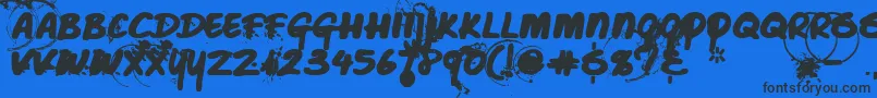Caffeineblackout Font – Black Fonts on Blue Background