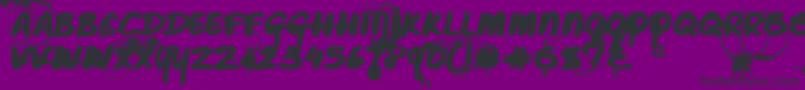 フォントCaffeineblackout – 紫の背景に黒い文字