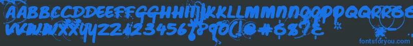 Caffeineblackout Font – Blue Fonts on Black Background
