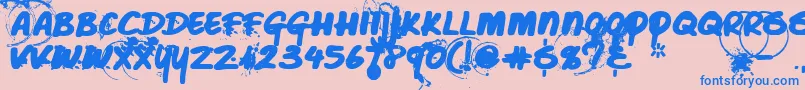 Caffeineblackout Font – Blue Fonts on Pink Background