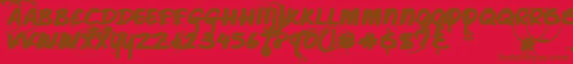 Caffeineblackout Font – Brown Fonts on Red Background